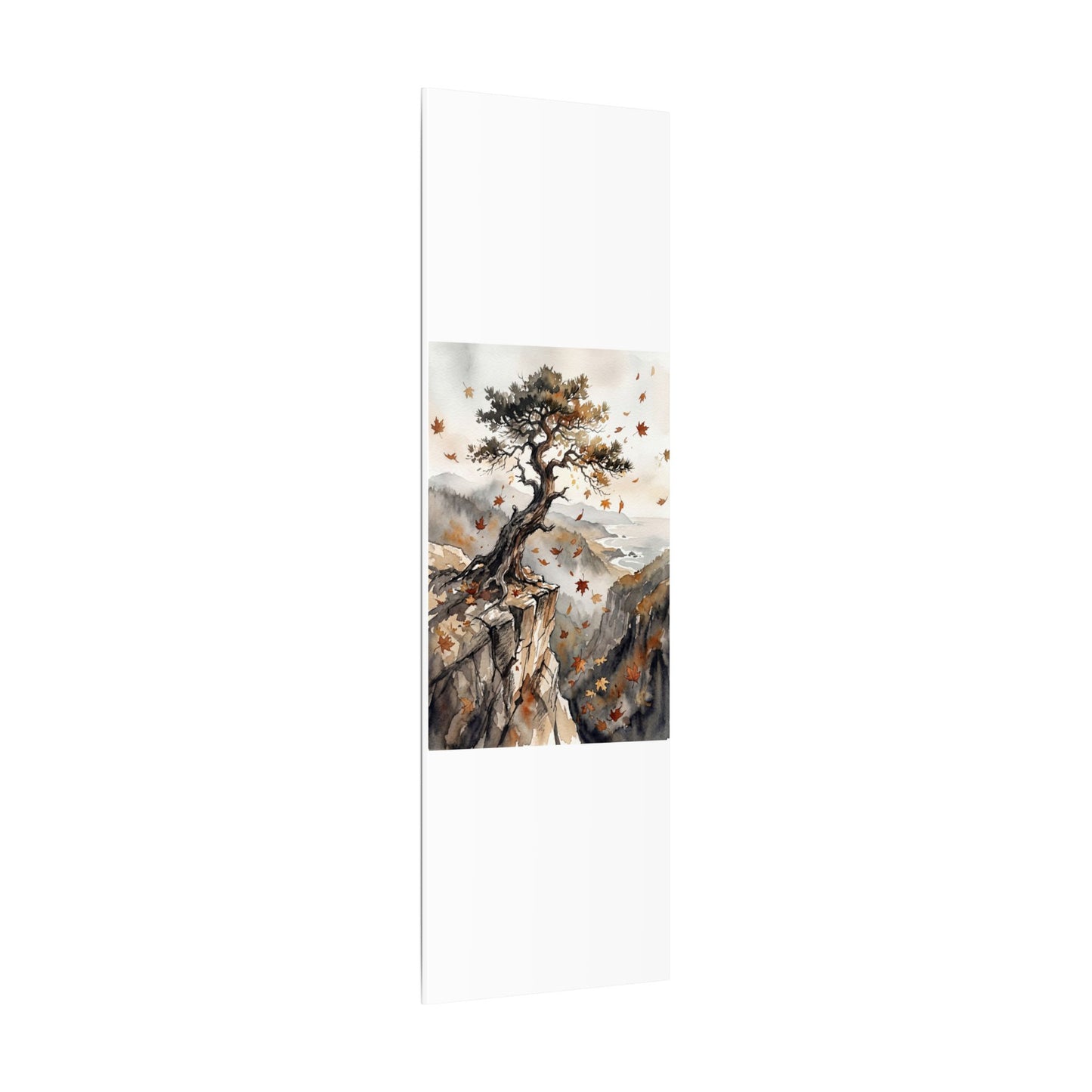 Autumn Pine Tree Watercolor Canvas Art | Warm Decor