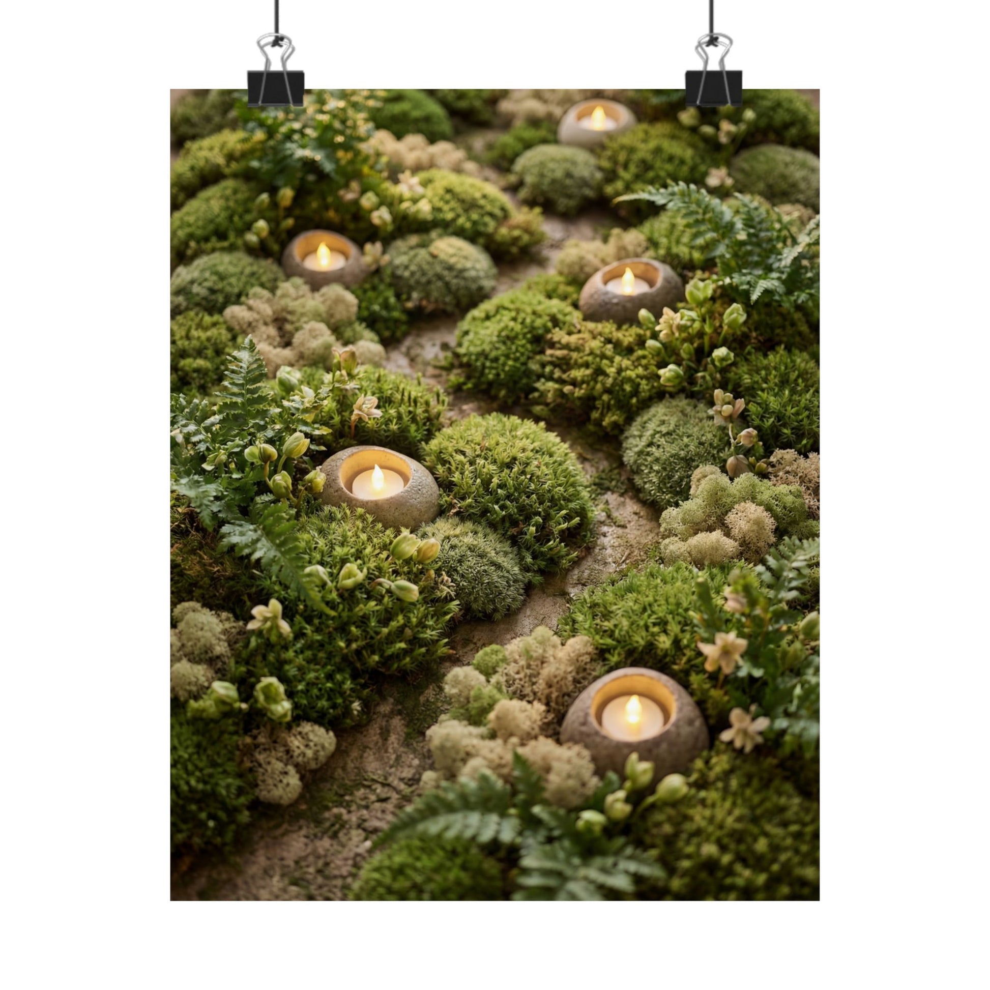 Mono No Aware Moss Close Up Wall Art Print - Japandi Japanese Pattern Art Print