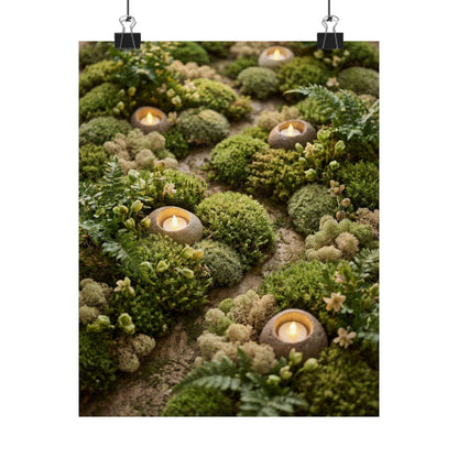 Mono No Aware Moss Close Up Wall Art Print - Japandi Japanese Pattern Art Print