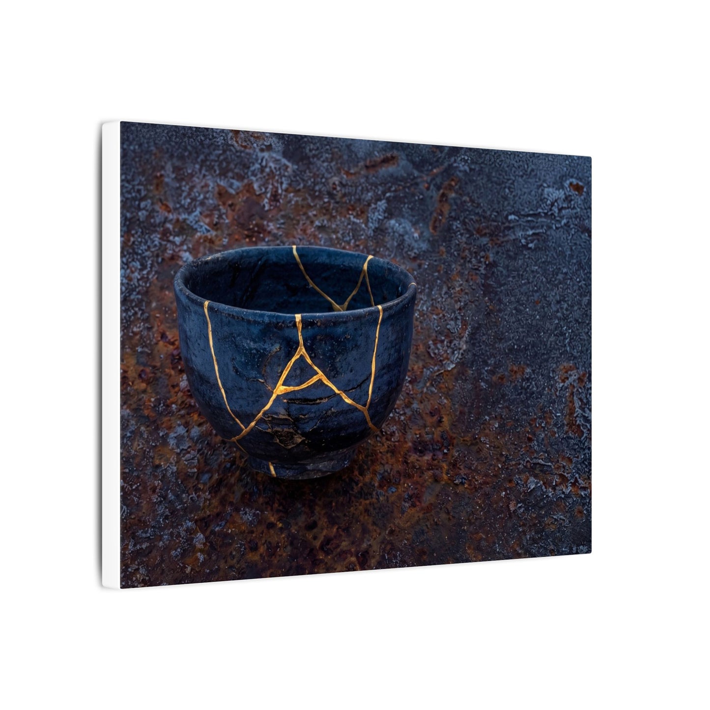 Rust Patina Winter Canvas Art | Kintsugi Healing Design