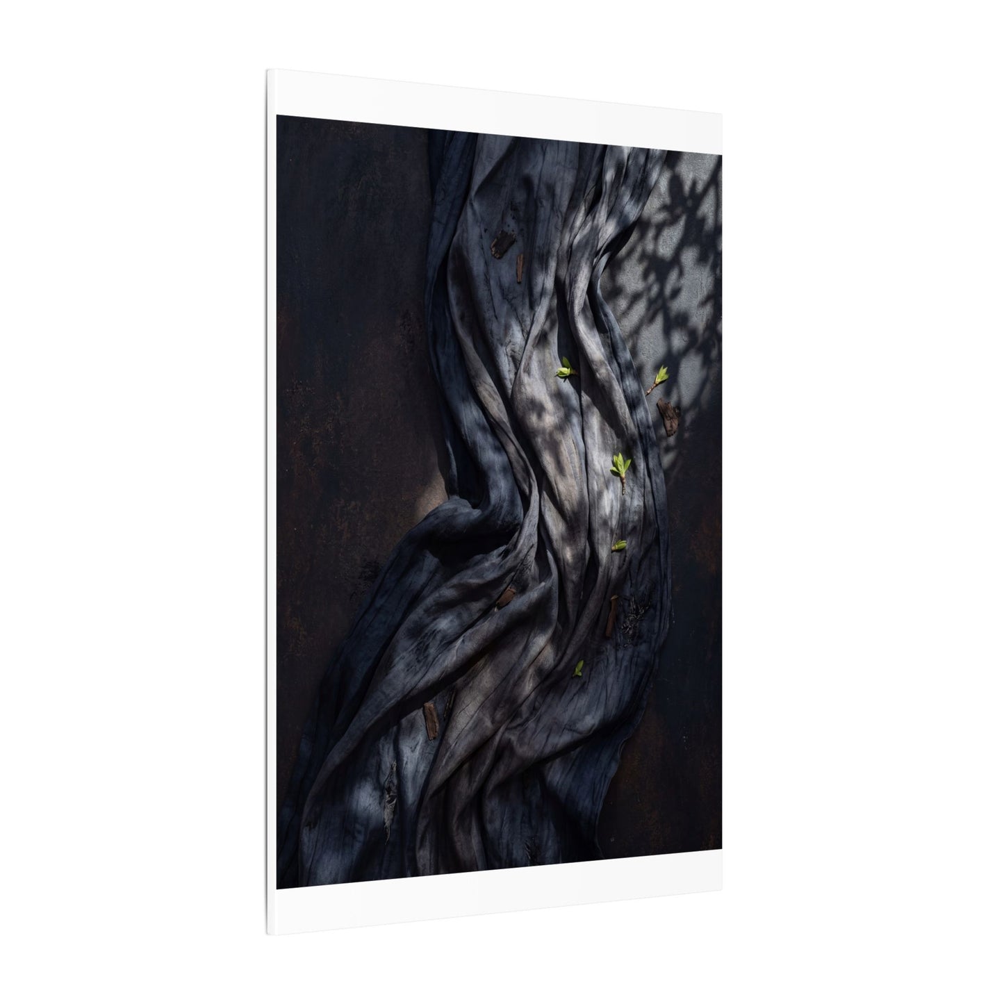 Seijaku Silk Drape Canvas Art - Dark Japandi Dark Texture