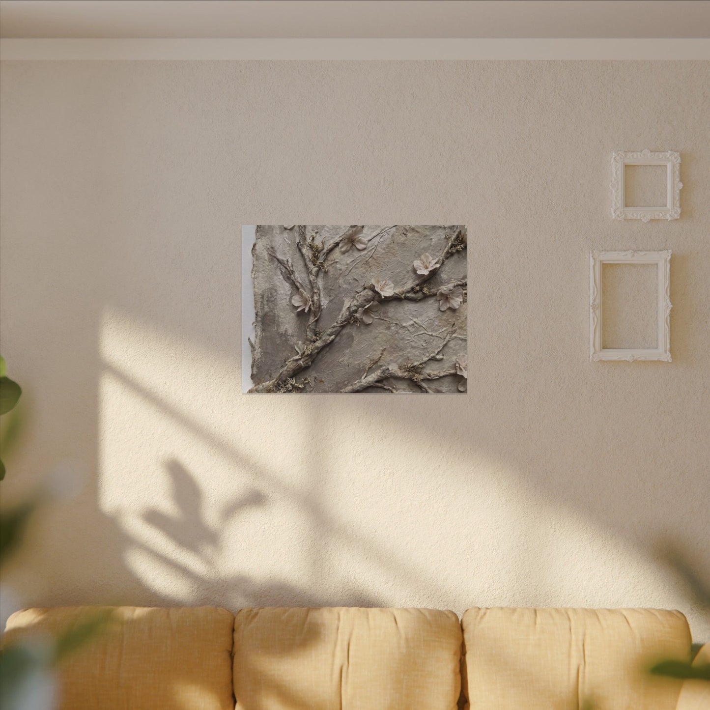 Summer Cherry Blossom Texture Canvas Art | Earthy Decor