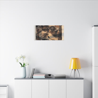 Tea Ceremony Charcoal Ink Canvas Art | Luxurious Dark Japandi Art