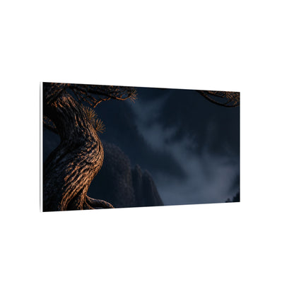 Bold Pine Tree Canvas Art - Shadow Zen Dark Japandi