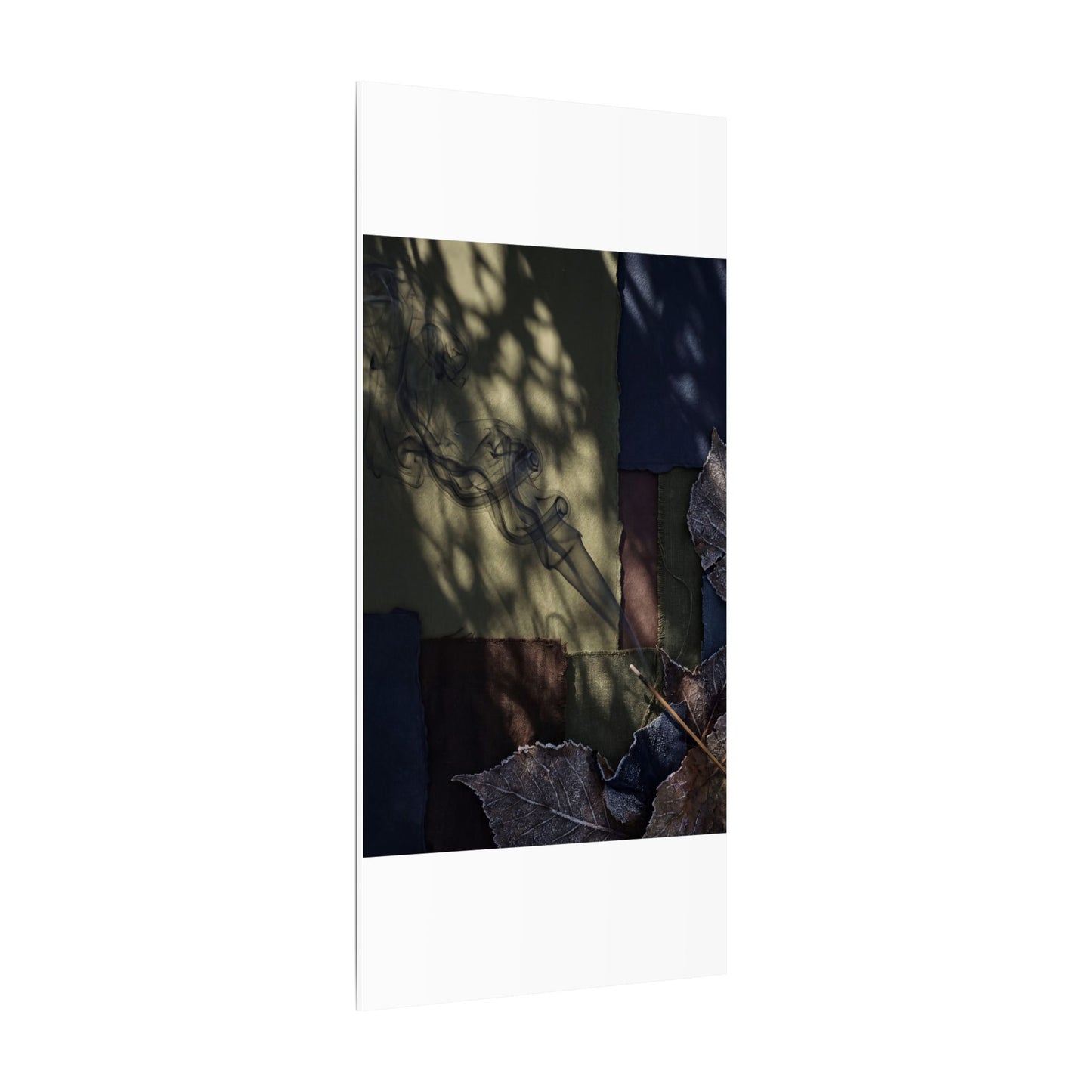 Ma Incense Smoke Canvas Art - Dark Japandi Dark Texture