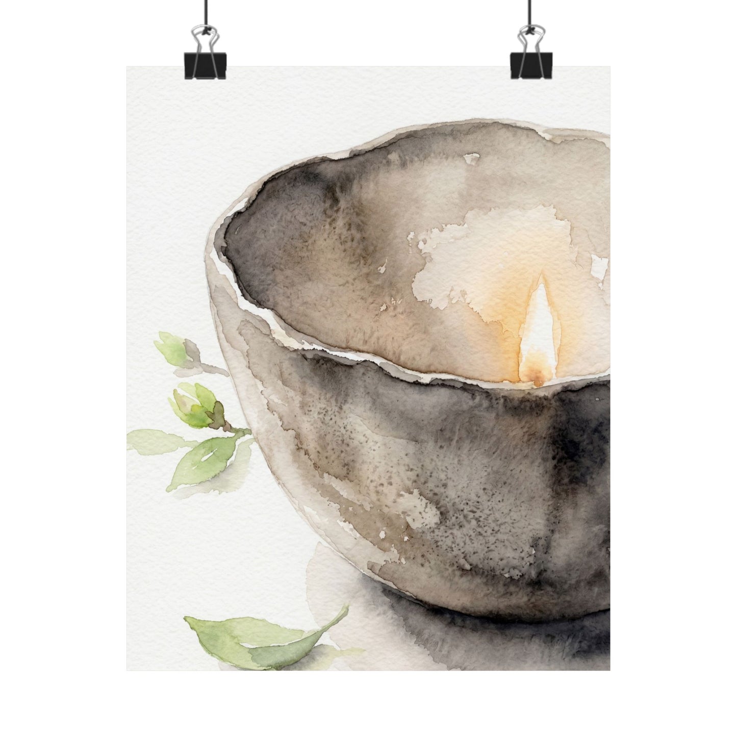 Spring Ceramic Bowl Watercolor Wall Art Print | Earthy Decor