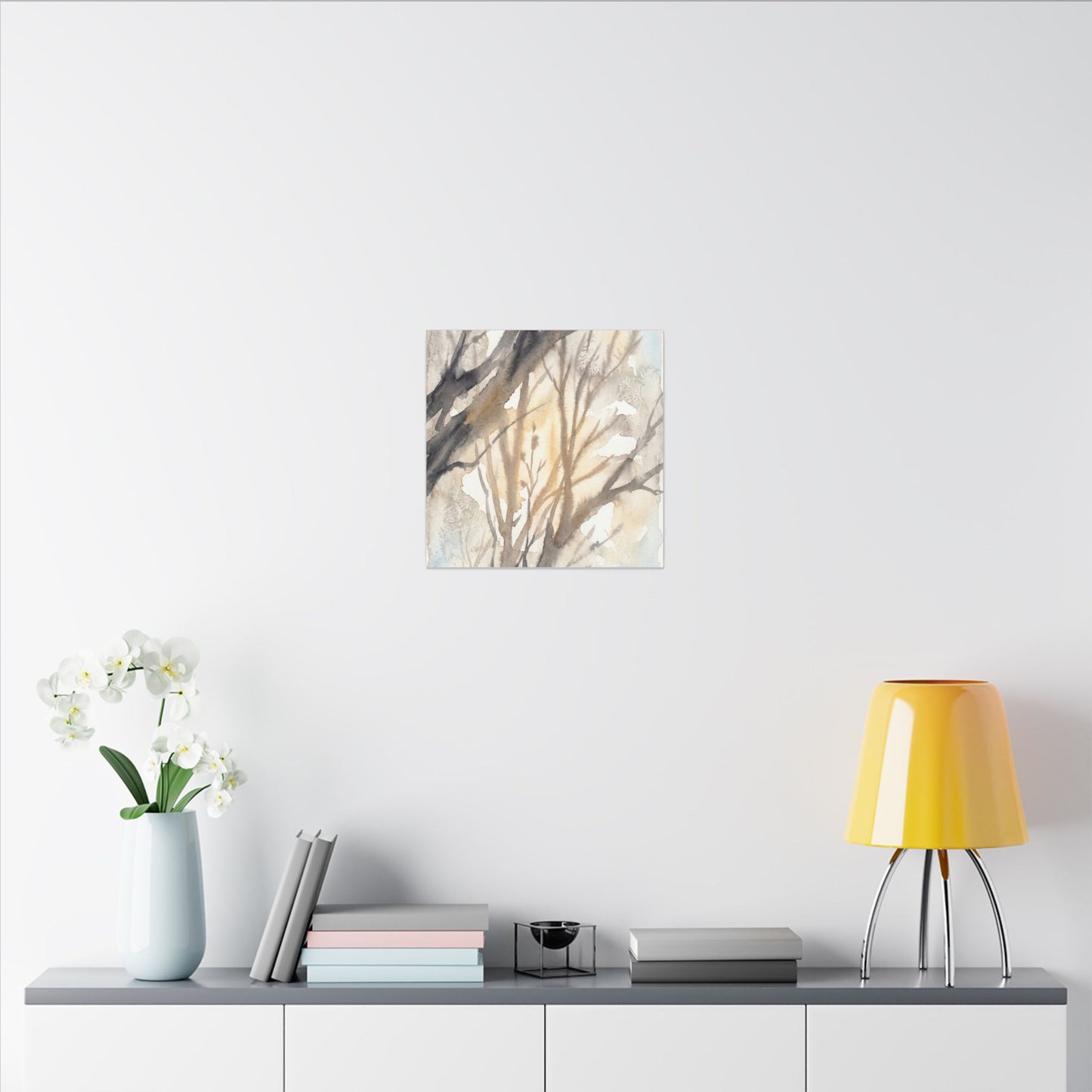 Ma Shadow Play Canvas Art - Japandi Watercolor