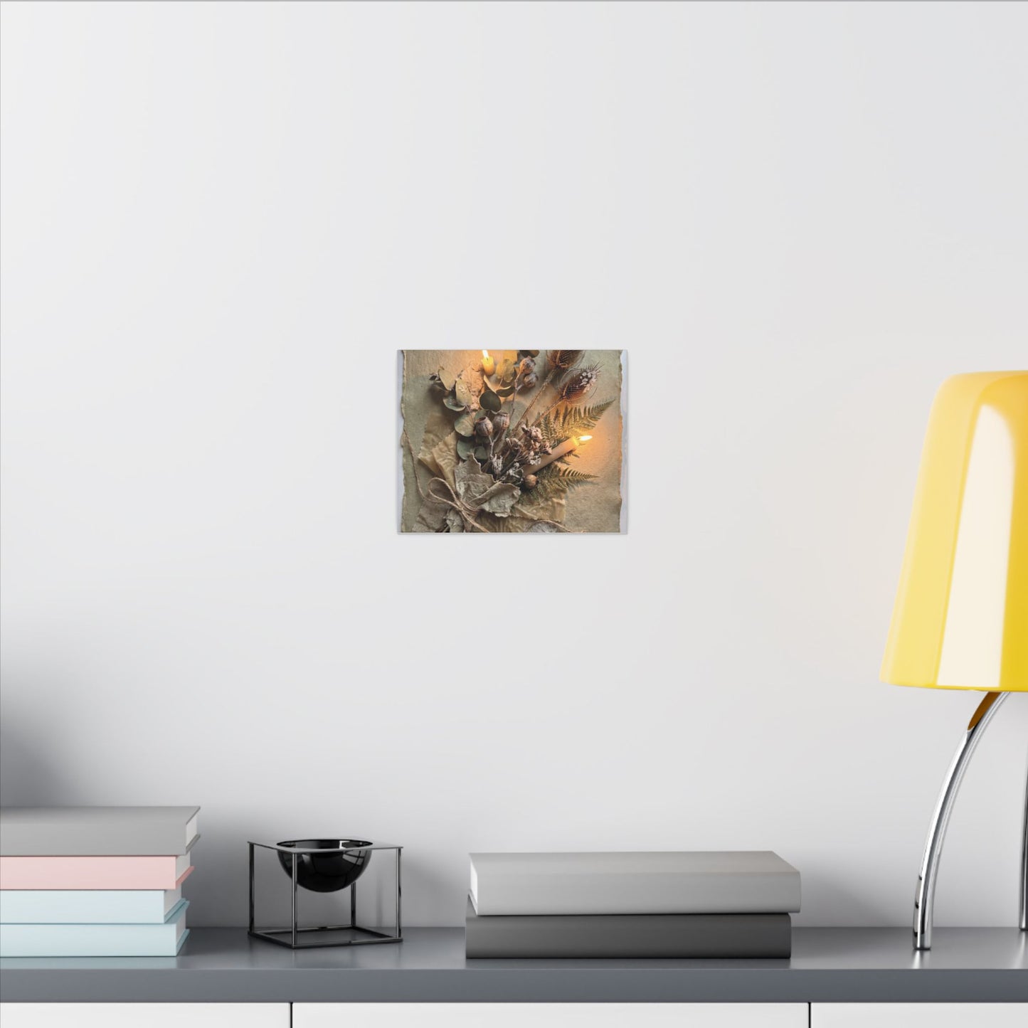 Dried Flowers Texture Canvas Art | Warm Japandi Art