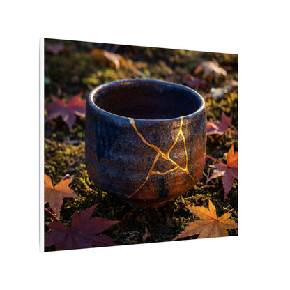 Kanso Moonlit Garden Canvas Art - Kintsugi Gold Repair
