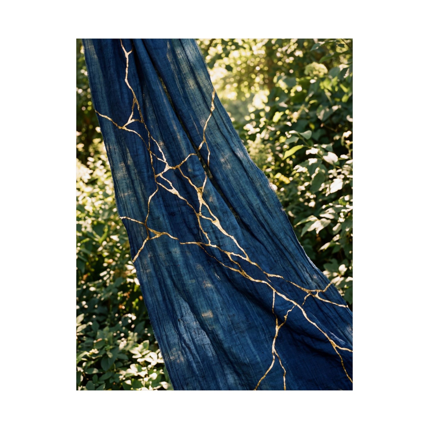 Silk Drape Wall Art Print | Summer Kintsugi Gold Repair Art