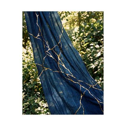Silk Drape Wall Art Print | Summer Kintsugi Gold Repair Art
