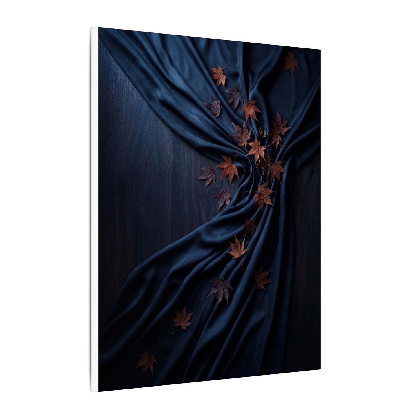 Silk Drape Autumn Canvas Art | Dark Japandi Sophisticated Design