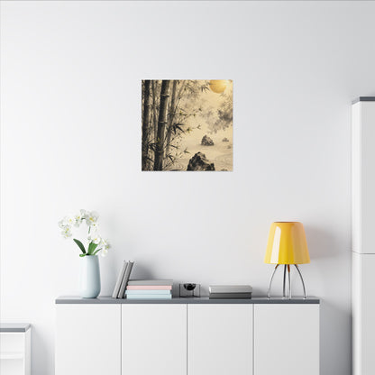 Peaceful Bamboo Grove Canvas Art - Karesansui Zen