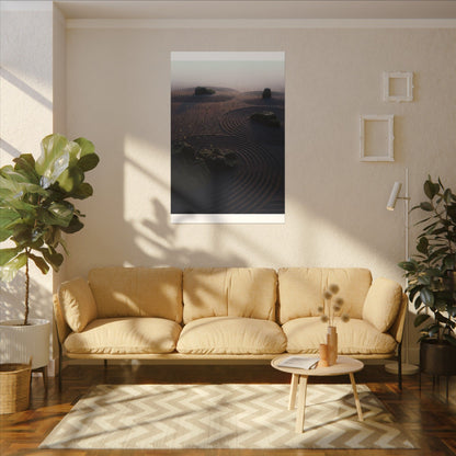 Spring Rock Garden Shadow Zen Canvas Art | Luxurious Decor