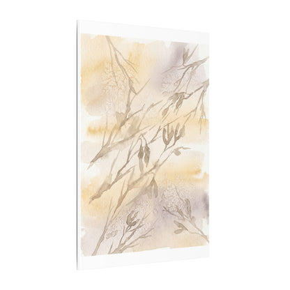 Shadow Play Winter Canvas Art | Japandi Warm Design