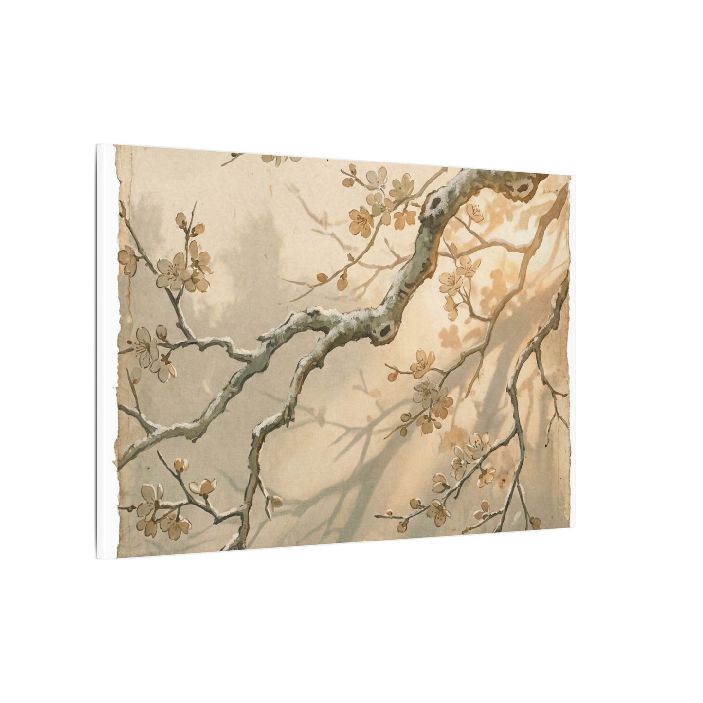 Cherry Blossom Canvas Art | Winter Japandi Japanese Pattern Art