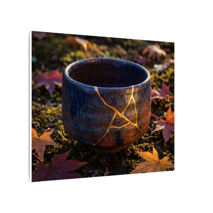 Kanso Moonlit Garden Canvas Art - Kintsugi Gold Repair