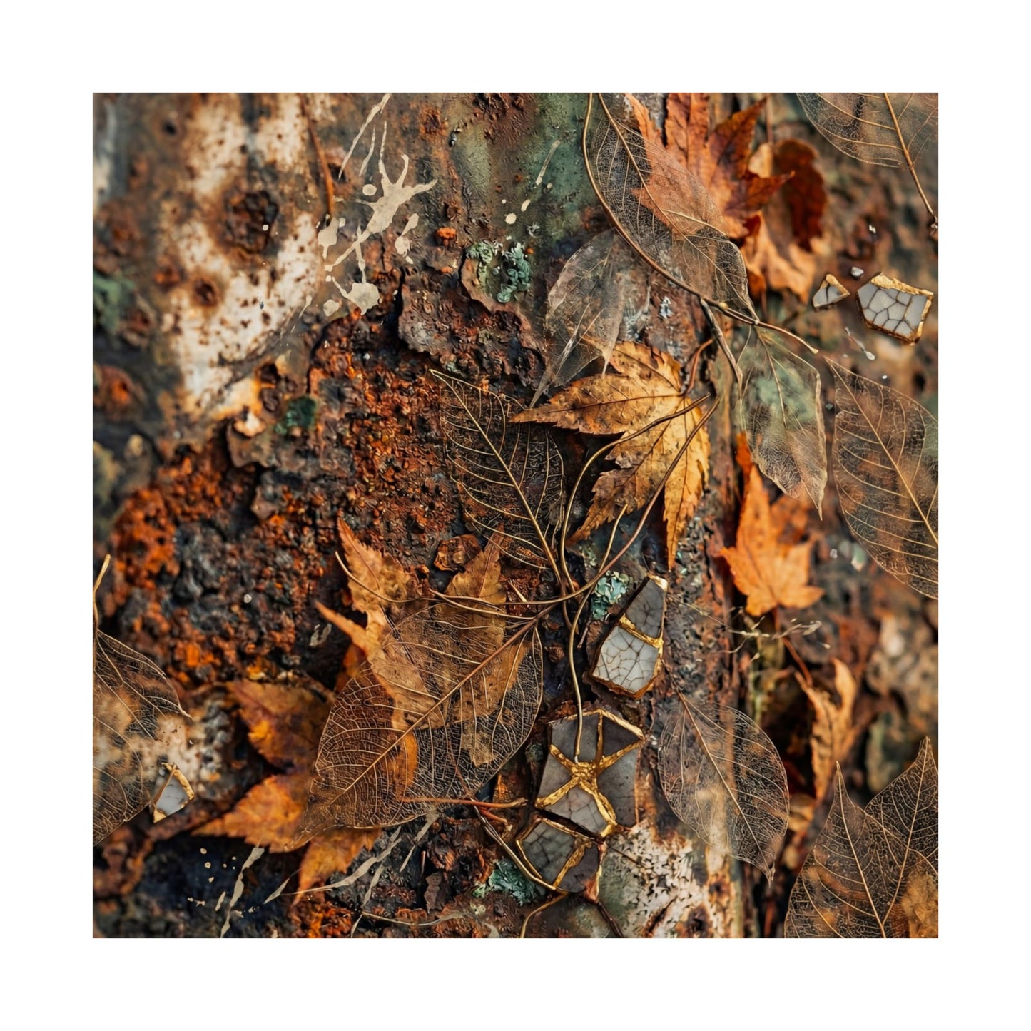 Rust Patina Wall Art Print | Autumn Japandi Texture Art