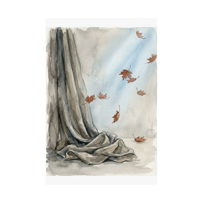 Warm Silk Drape Wall Art Print - Watercolor Japandi