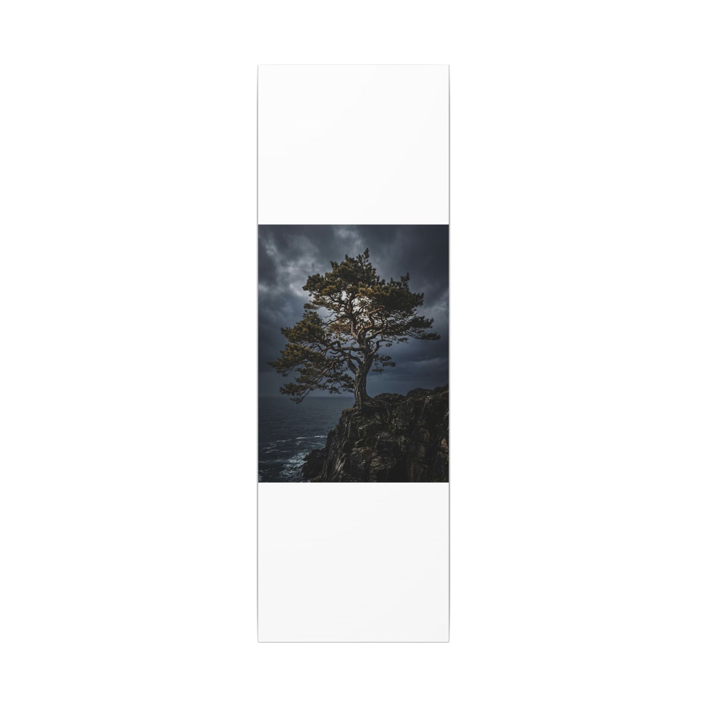 Dappled Pine Tree Canvas Art - Dark Japandi Fukinsei