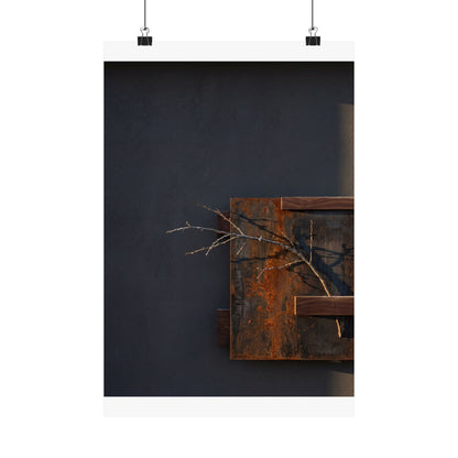 Ma Rust Patina Wall Art Print - Dark Japandi Dark Texture Art Print