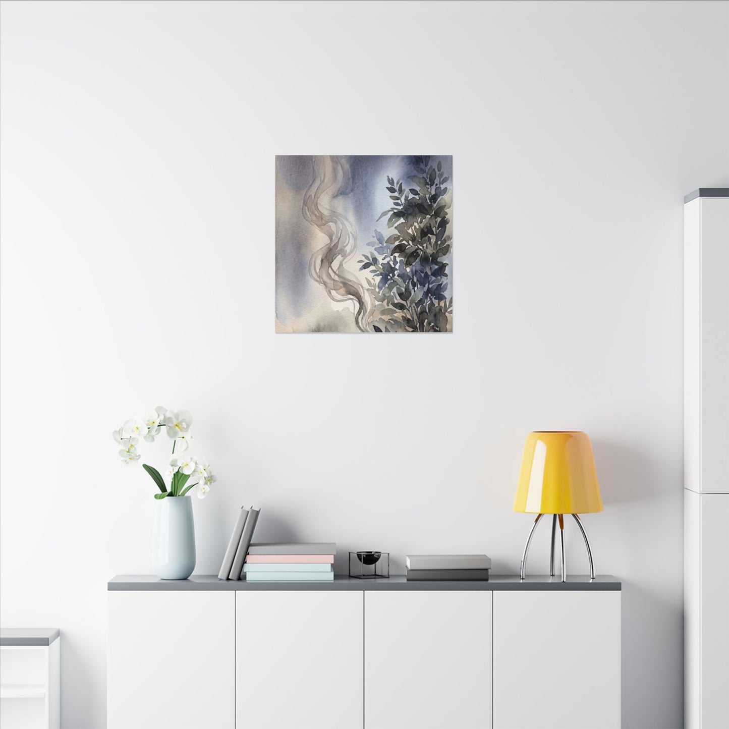 Incense Smoke Summer Canvas Art | Japandi Cozy Design