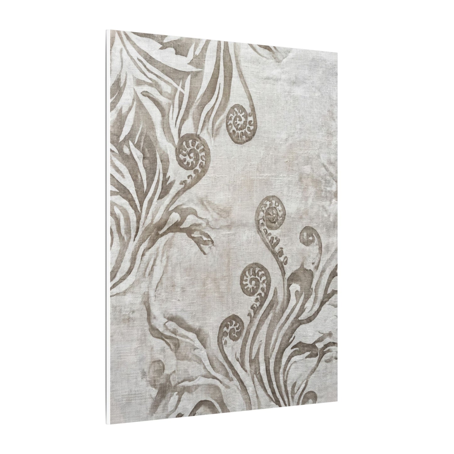 Japandi Fern Unfurling in Overcast | Japanese Pattern Canvas Art