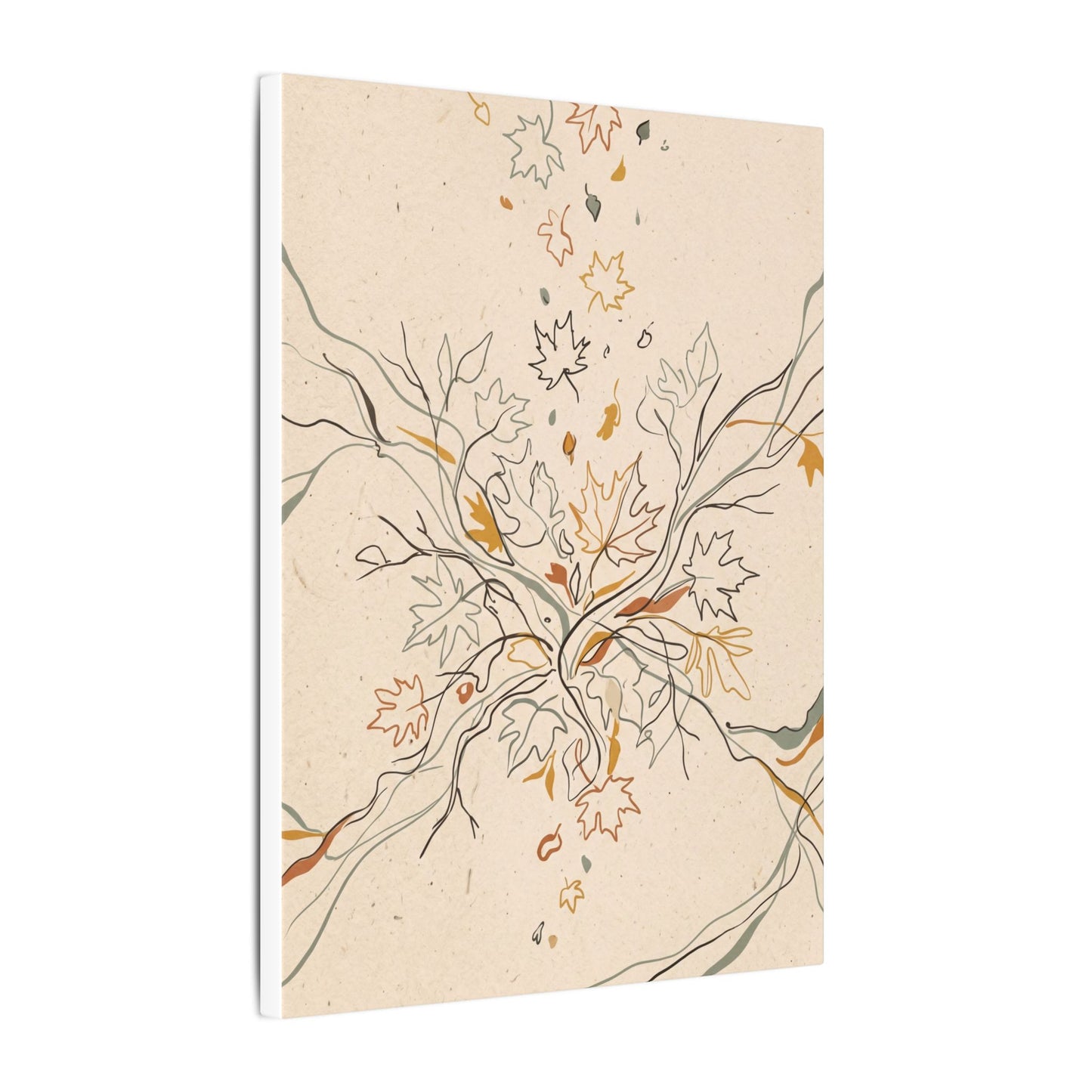 Warm Shadow Play Canvas Art - Minimal Line Japandi