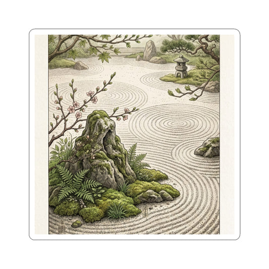 Rock Garden Sticker | Spring Cottagecore Vintage Botanical Art