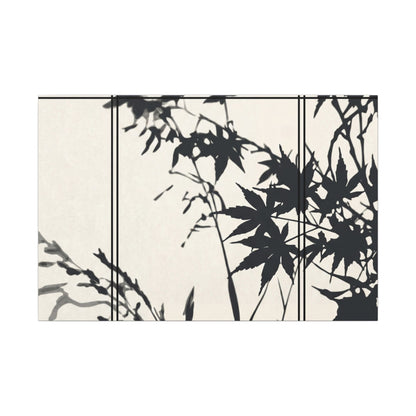 Shoji Screen Canvas Art | Summer Japandi Minimal Line Art Art Print