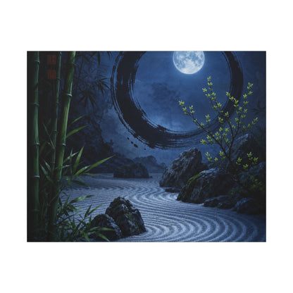 Serene Rock Garden Canvas Art - Enso Zen