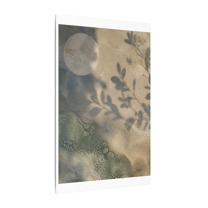 Japandi Shadow Play in Moonlight | Texture Canvas Art