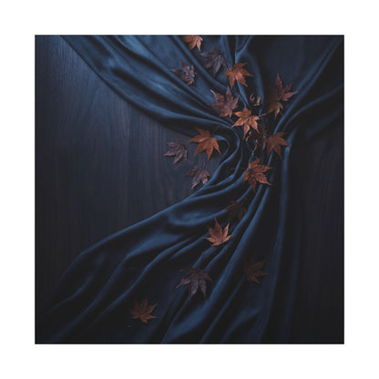 Silk Drape Autumn Canvas Art | Dark Japandi Sophisticated Design