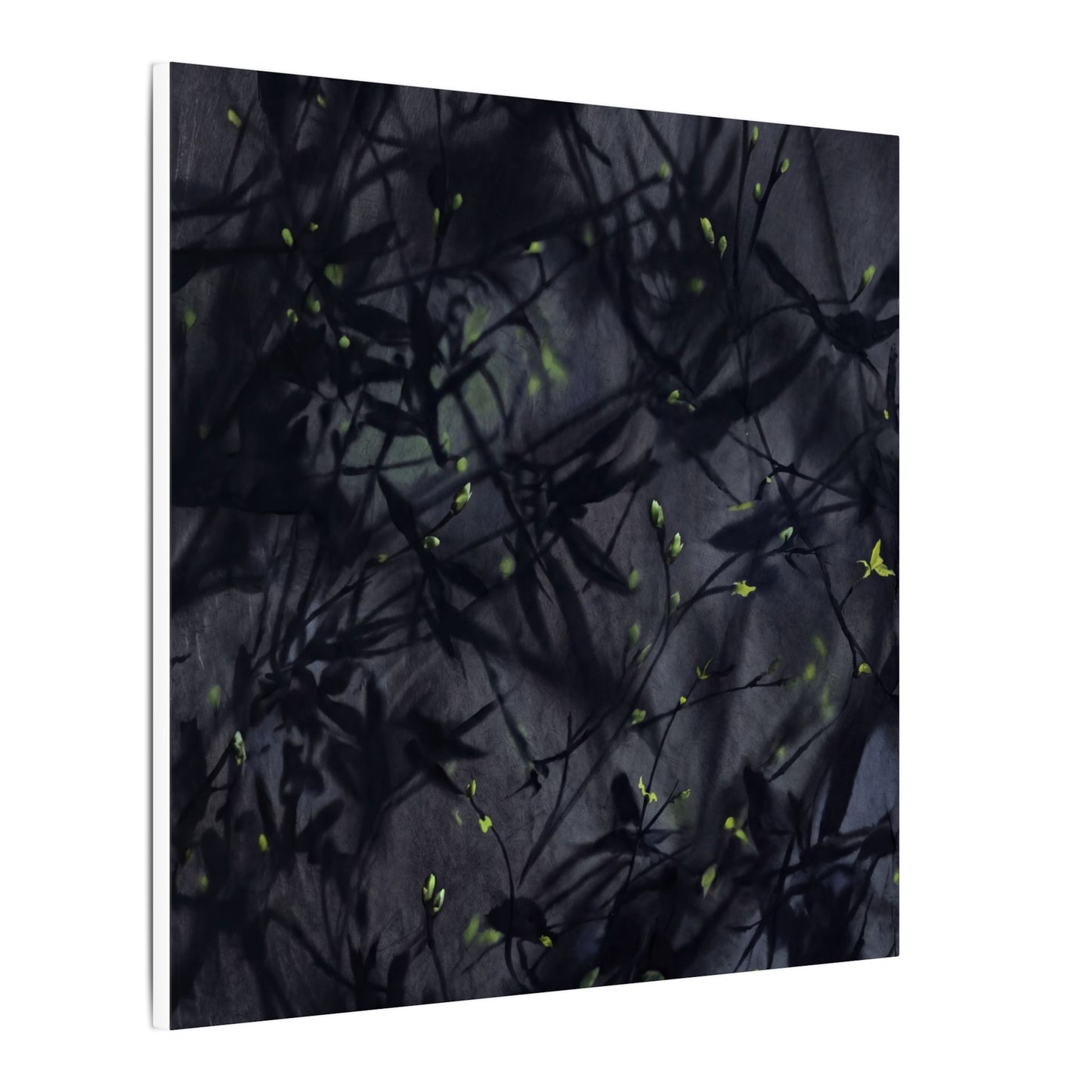 Shadow Play Spring Canvas Art | Dark Japandi Atmospheric Design