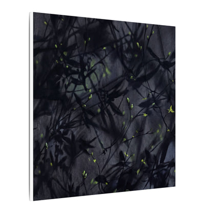 Shadow Play Spring Canvas Art | Dark Japandi Atmospheric Design