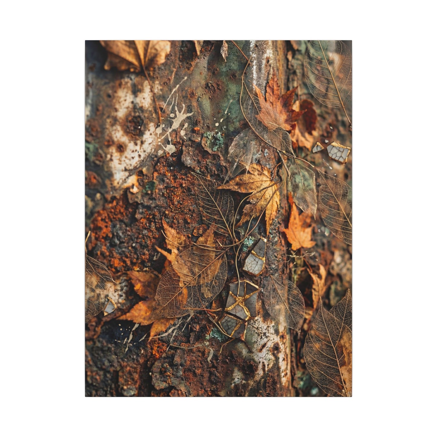 Rust Patina Canvas Art | Autumn Japandi Texture Art
