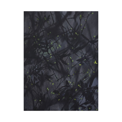 Shadow Play Spring Canvas Art | Dark Japandi Atmospheric Design