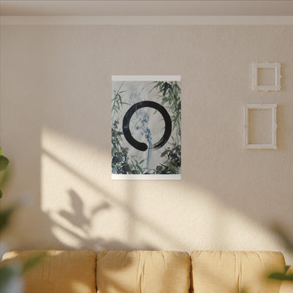 Zen Incense Smoke in Moonlight | Enso Canvas Art