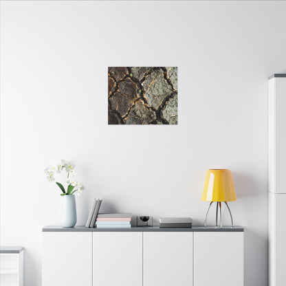 Earthy Cracked Earth Canvas Art - Japanese Pattern Japandi