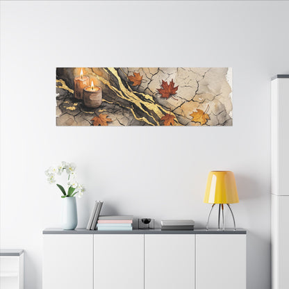 Cracked Earth Autumn Canvas Art | Japandi Warm Design