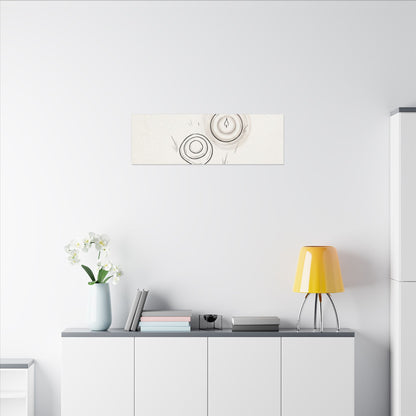 River Stones Canvas Art | Winter Japandi Minimal Line Art
