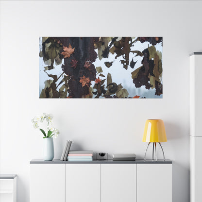 Rust Patina Charcoal Ink Canvas Art | Sophisticated Dark Japandi Art