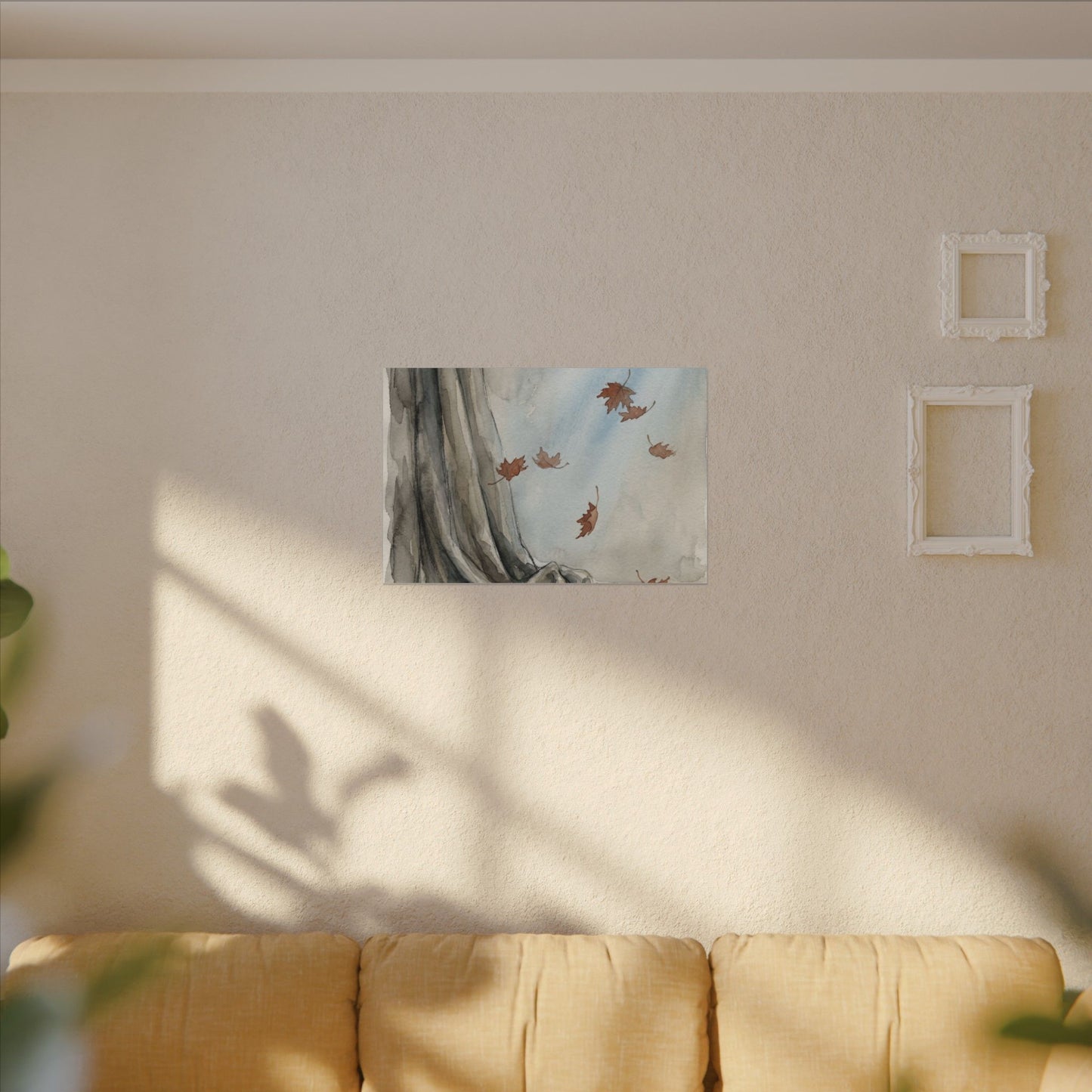 Ma Silk Drape Canvas Art - Japandi Watercolor