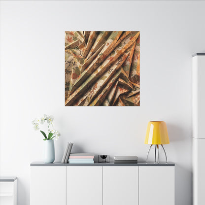 Paper Fold Autumn Canvas Art | Japandi Earthy Design