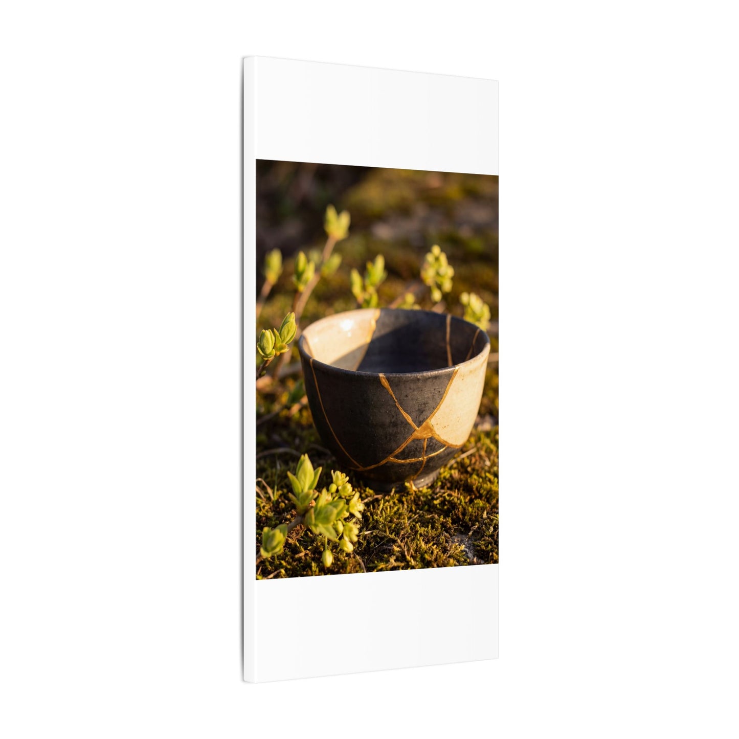 Seijaku Broken Pottery Canvas Art - Kintsugi Gold Repair