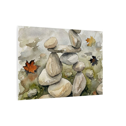 Overcast River Stones Canvas Art - Japandi Fukinsei