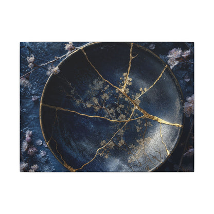 Cherry Blossom Winter Canvas Art | Kintsugi Philosophical Design