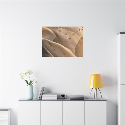 Japandi Silk Drape in Golden Hour | Japanese Pattern Canvas Art