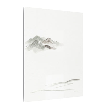 Winter Mountain Mist Minimal Line Canvas Art | Elegant Decor