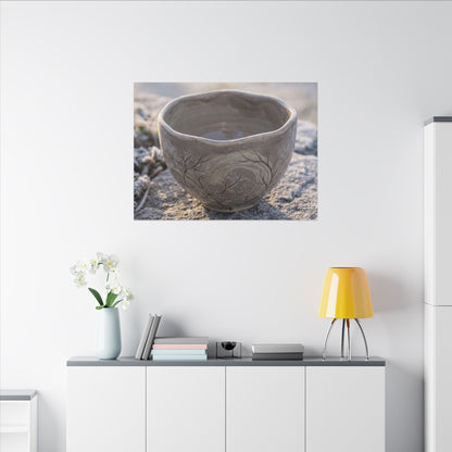 Seijaku Ceramic Bowl Canvas Art - Japandi Japanese Pattern